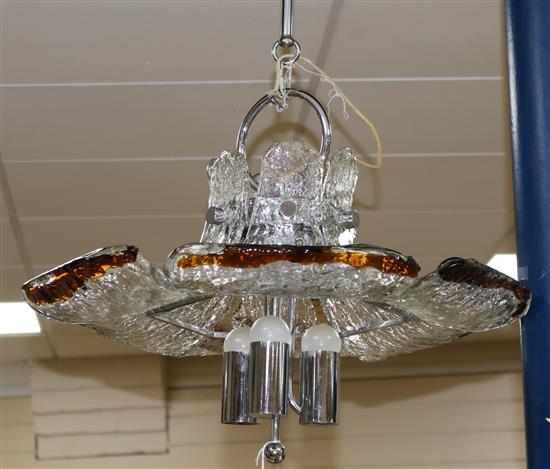 An Italian glass flower 1970s chandelier, by Carlo Nason, Murano for Mazzega height 43cm